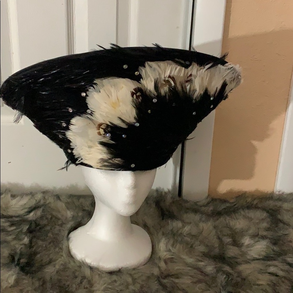 Black feather hat